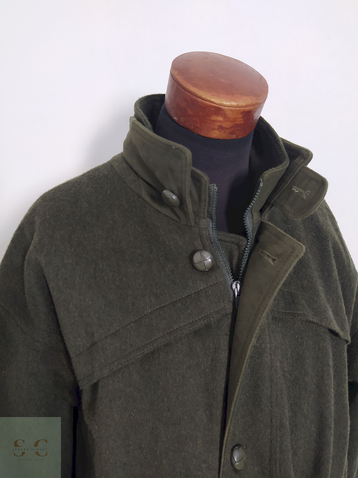 Abrigo Hoesmann Country Wear Verde 80% lana Talla XXL-XXXL 8