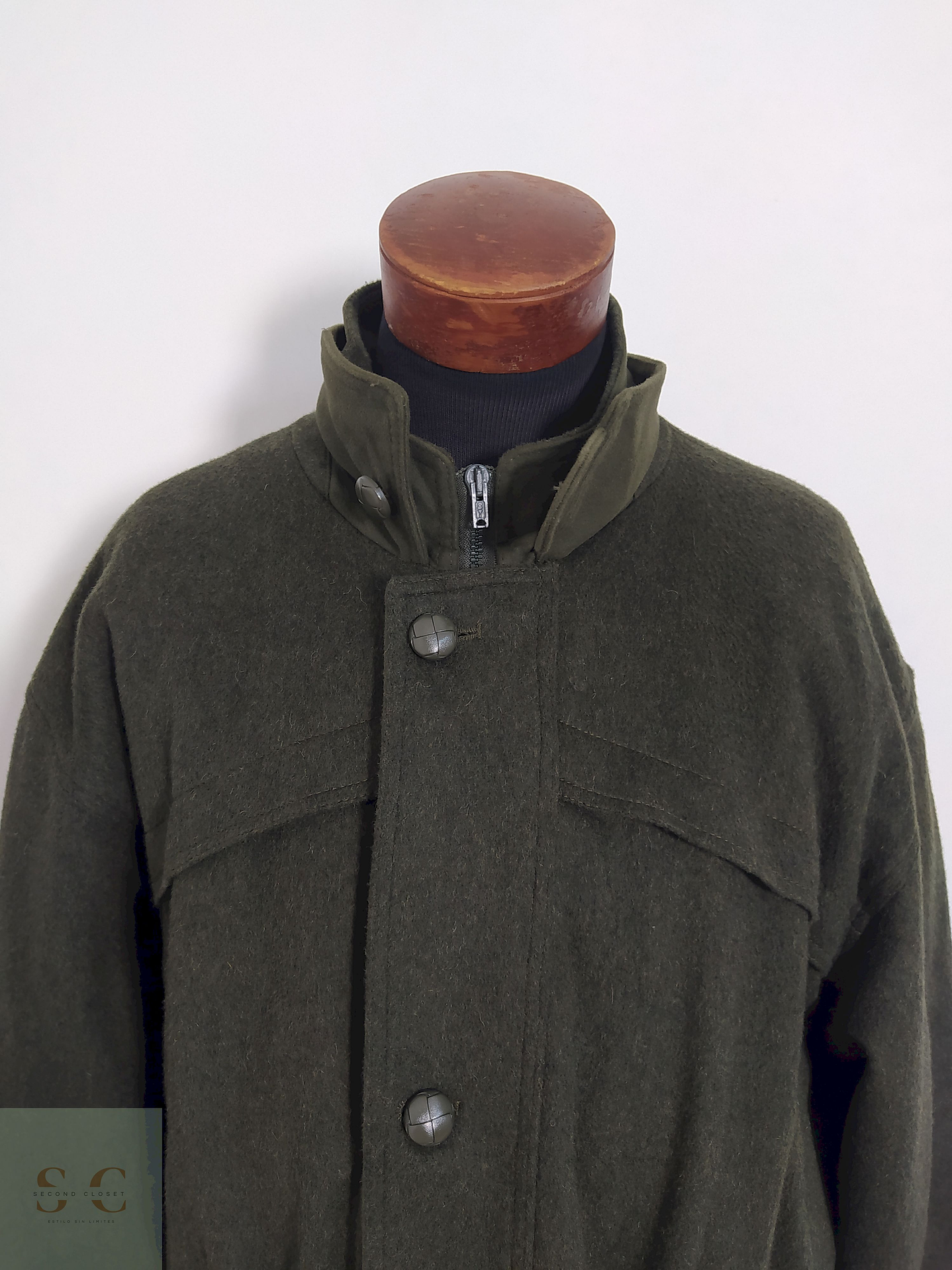 Abrigo Hoesmann Country Wear Verde 80% lana Talla XXL-XXXL 9