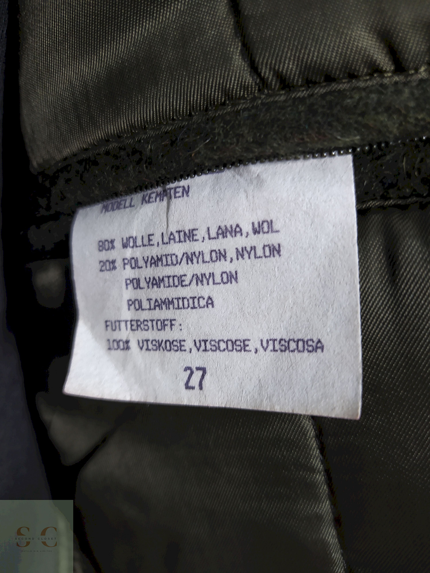 Abrigo Hoesmann Country Wear Verde 80% lana Talla XXL-XXXL 10