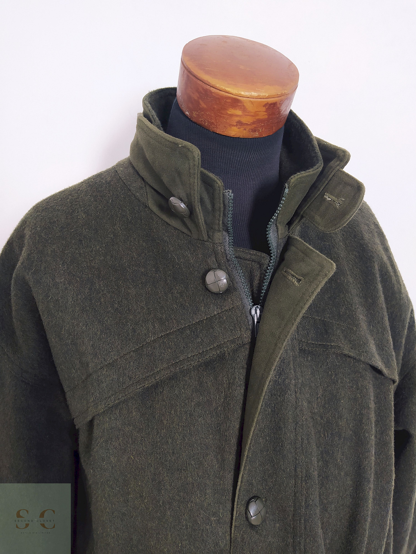 Abrigo Hoesmann Country Wear Verde 80% lana Talla XXL-XXXL 12