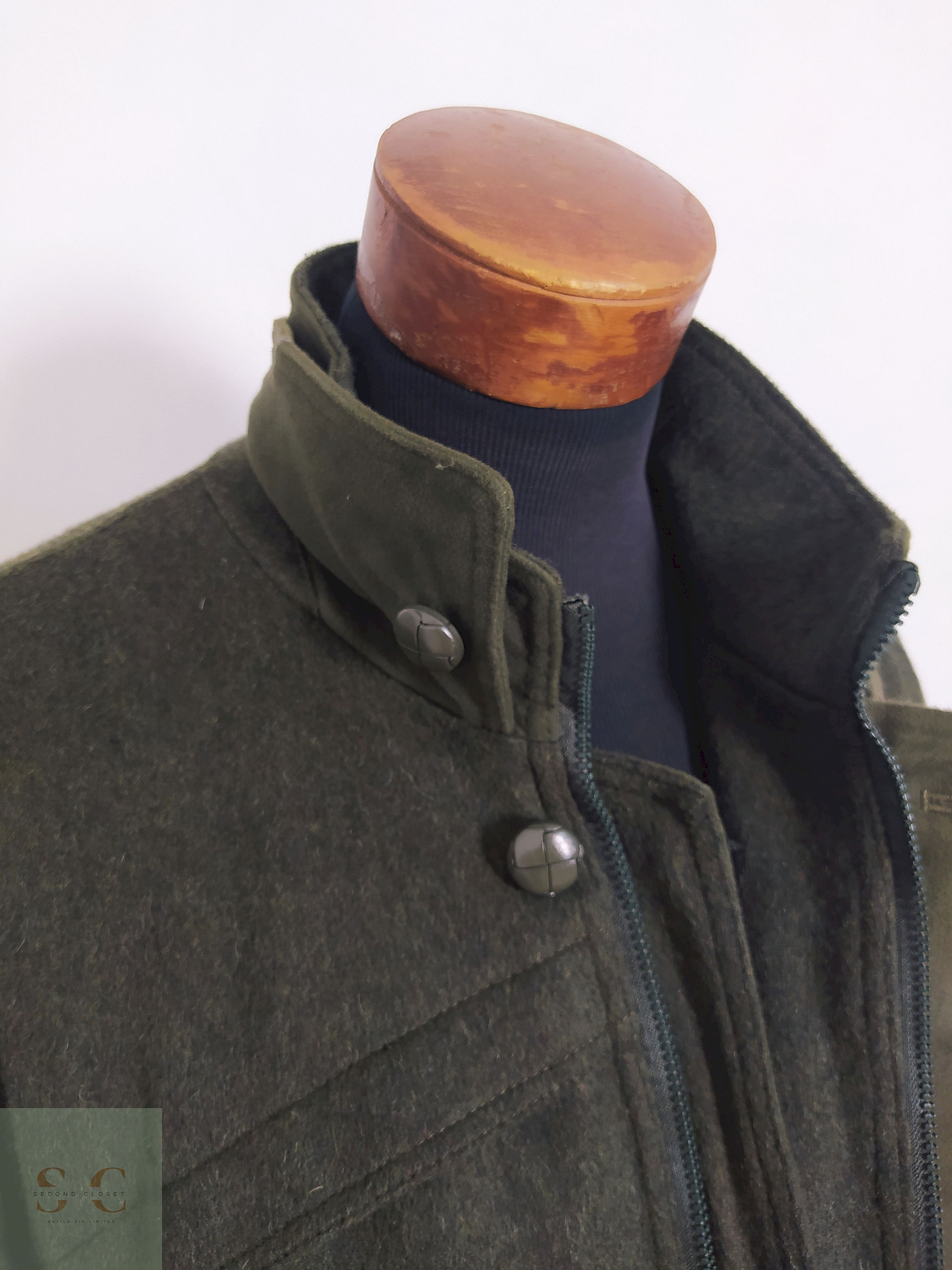 Abrigo Hoesmann Country Wear Verde 80% lana Talla XXL-XXXL 15