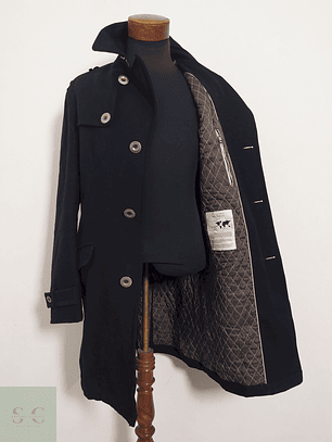 Abrigo Mc Neal Negro Urbano – Lana Blend Premium – Talla M