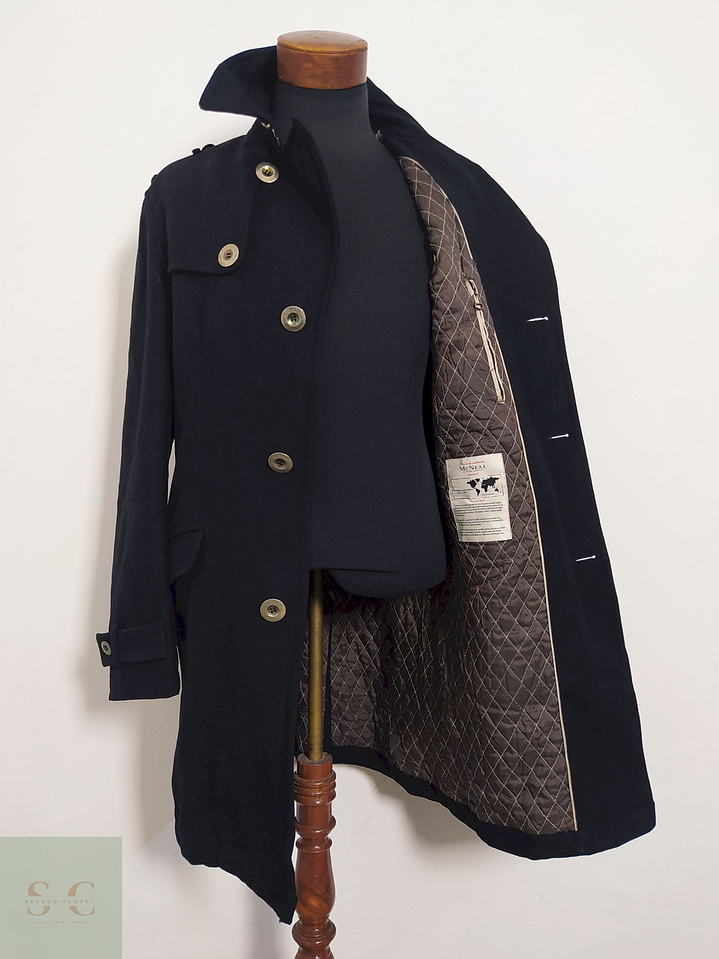 Abrigo Mc Neal Negro 70% lana y poliamida Talla M 1