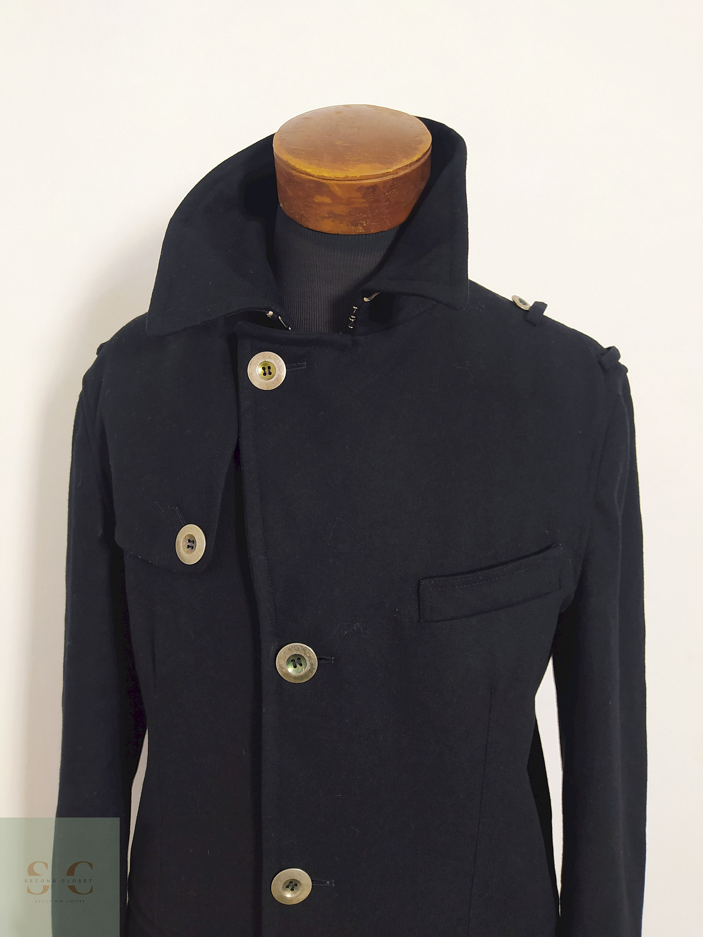 Abrigo Mc Neal Negro 70% lana y poliamida Talla M 4