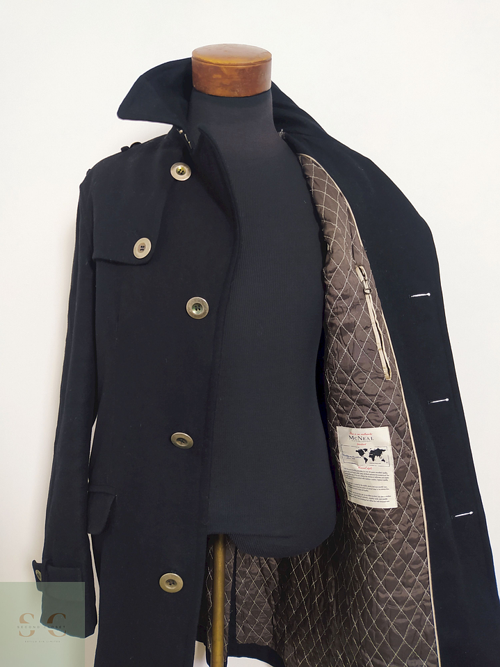 Abrigo Mc Neal Negro 70% lana y poliamida Talla M 9