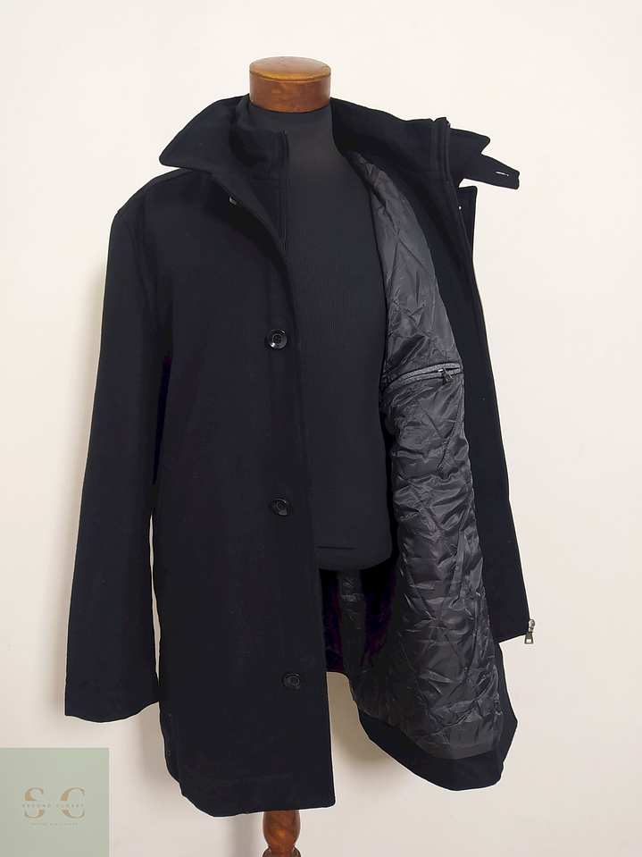 Abrigo Andrews James Negro 70% lana Talla XL 5