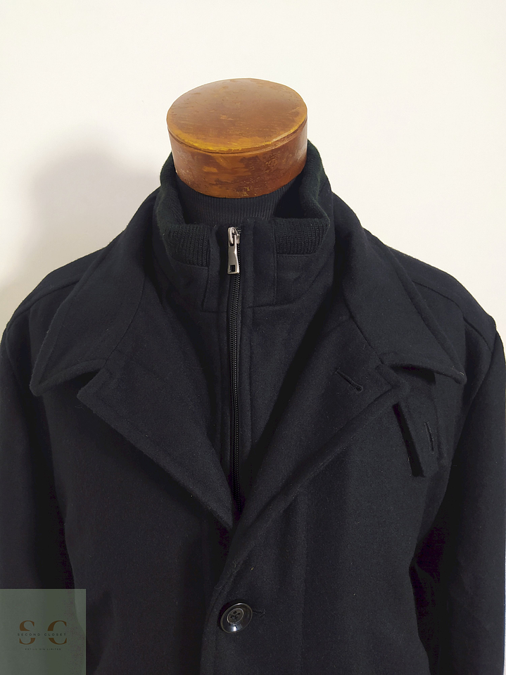 Abrigo Andrews James Negro 70% lana Talla XL 7