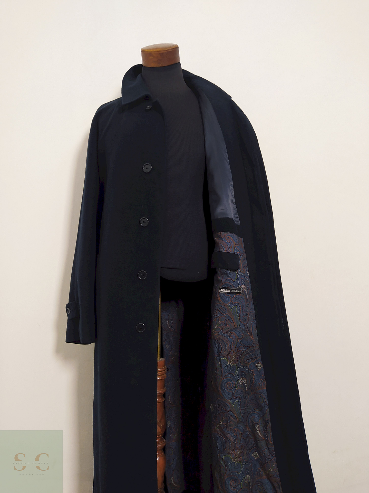 Abrigo Blicker Reese Azul Lana virgen y cashmere Talla XL 1