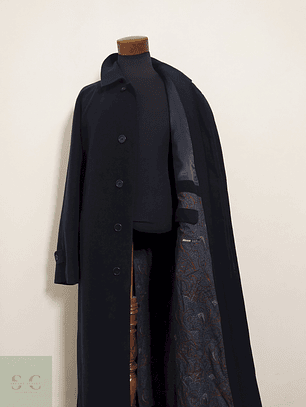 Abrigo Largo Blicker Reese Azul Marino – Lana Virgen y Cashmere – Talla XL