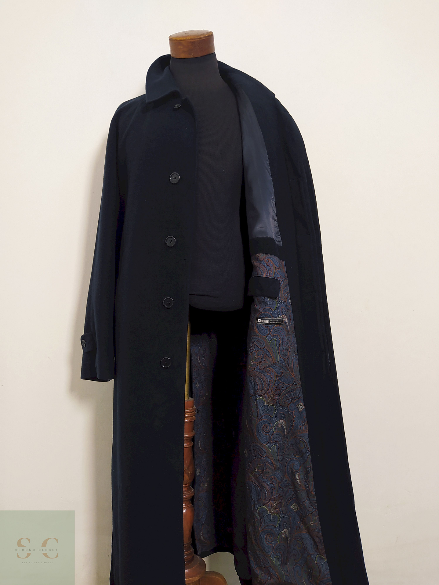 Abrigo Blicker Reese Azul Lana virgen y cashmere Talla XL 13