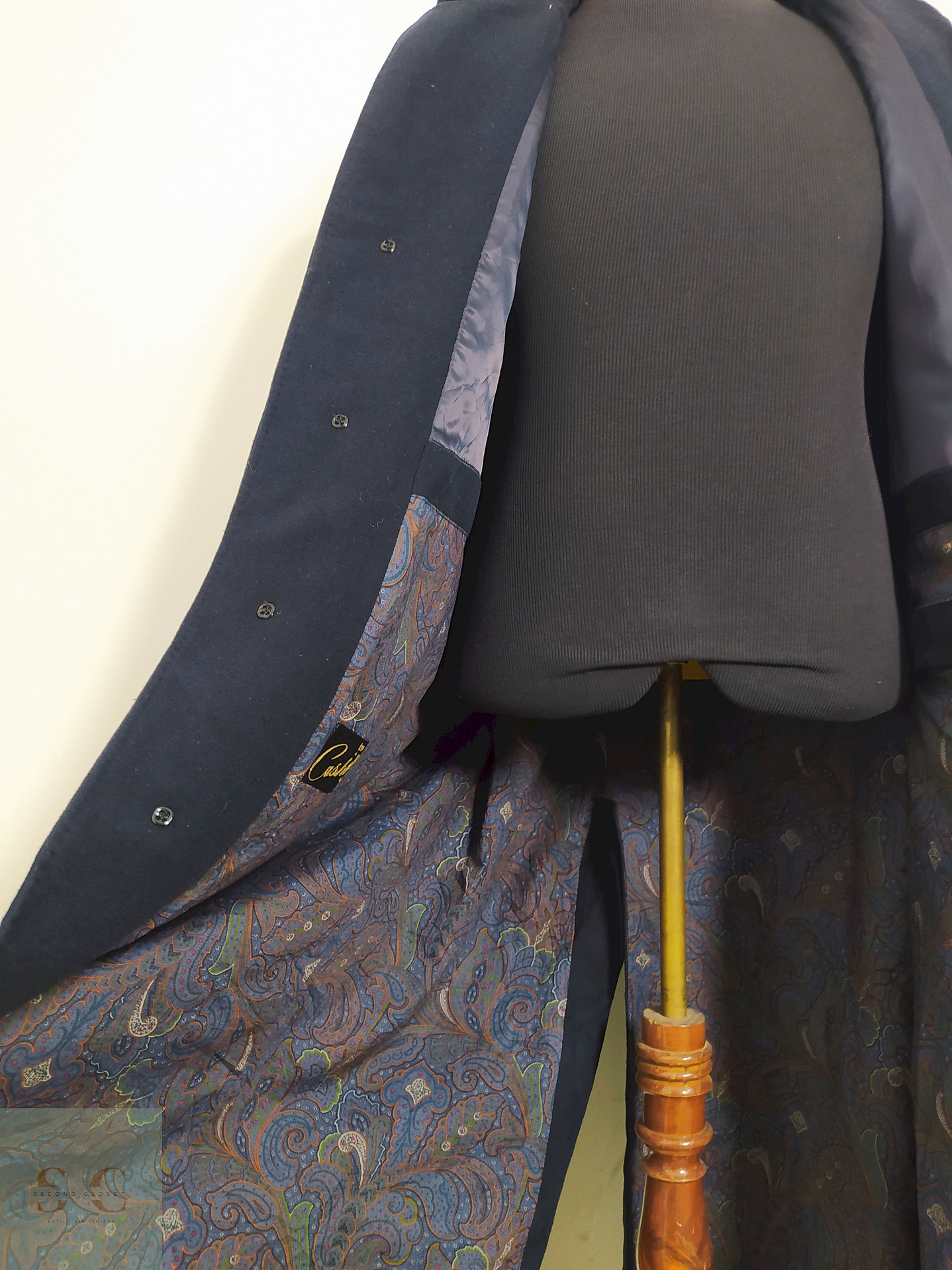 Abrigo Blicker Reese Azul Lana virgen y cashmere Talla XL 14