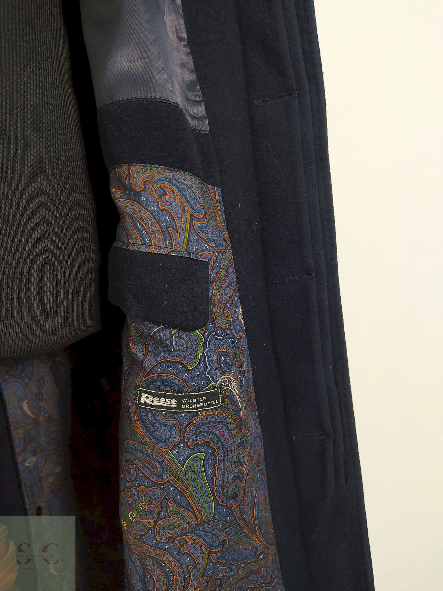 Abrigo Blicker Reese Azul Lana virgen y cashmere Talla XL 15