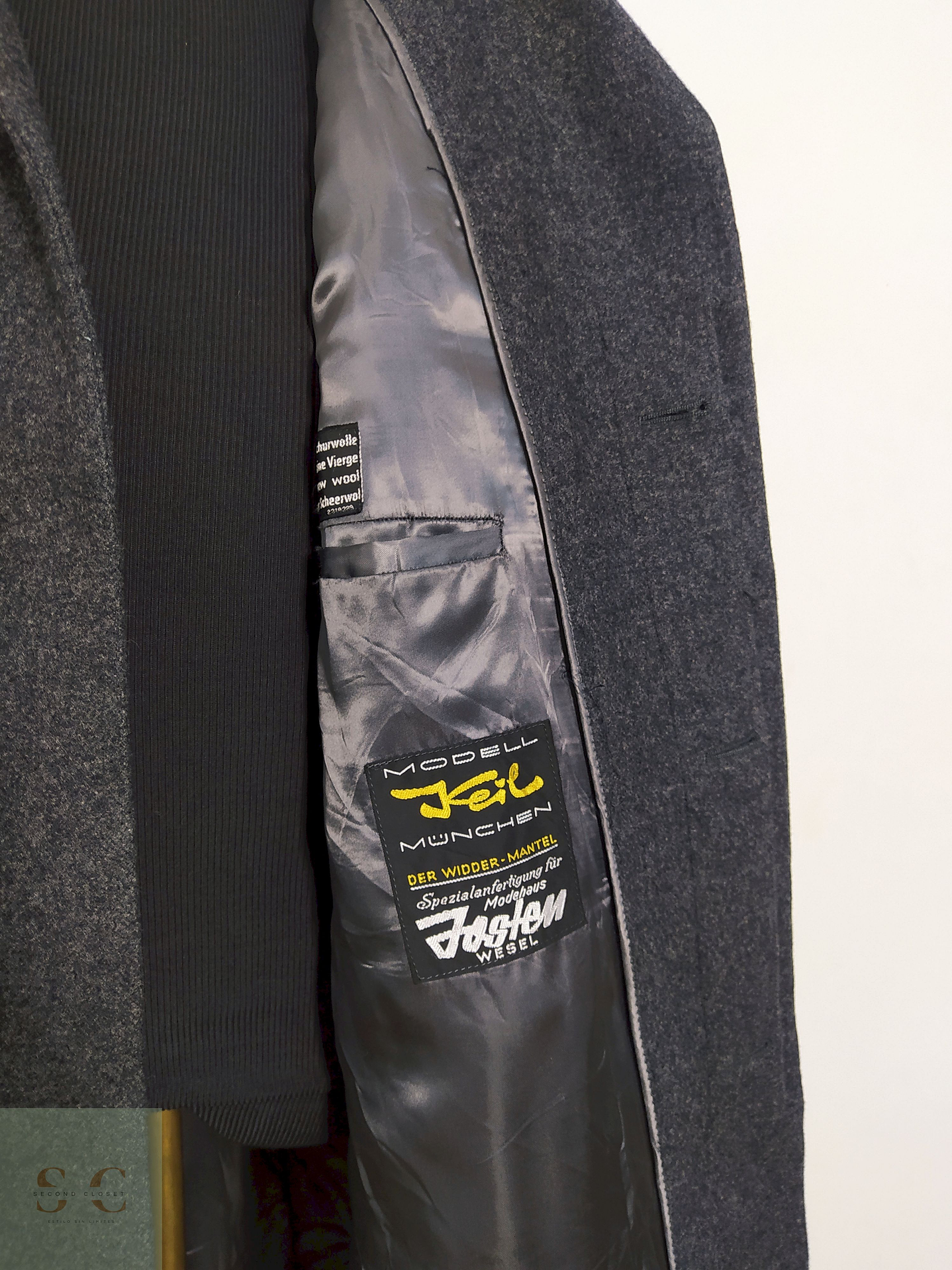 Abrigo Modell Keil München Plomo 100% lana virgen Talla M 6
