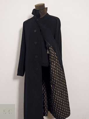 Abrigo Largo Daré Bridge Negro Grafito – Lana Virgen & Cashmere – Talla XXL