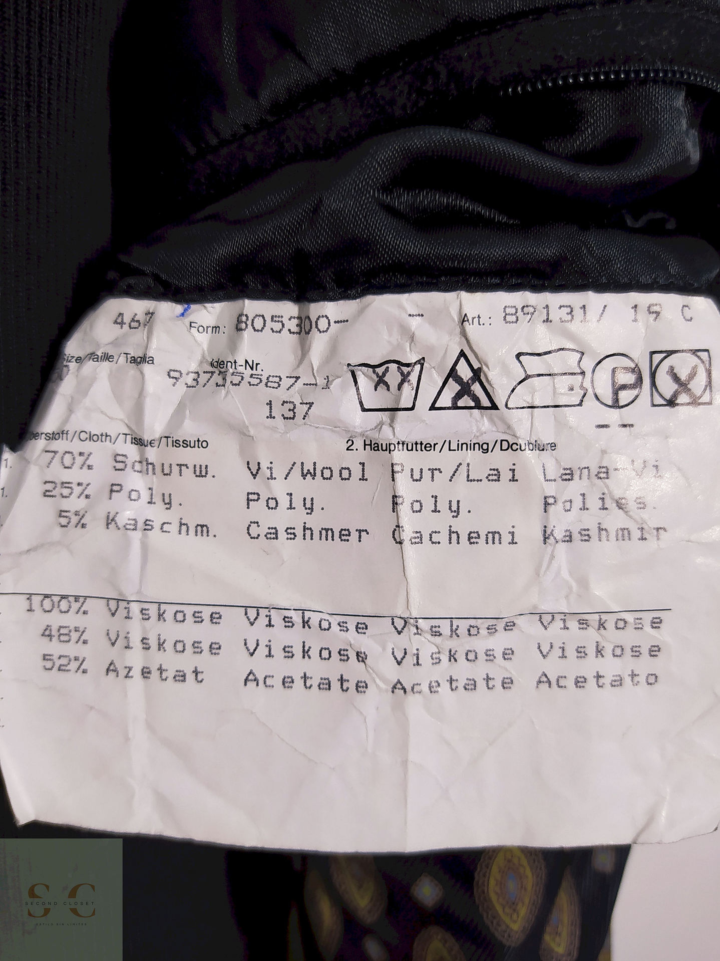 Abrigo Daré Bridge Negro grafito 75% lana virgen 5% cashmere 20% poliamida Talla XXL 9