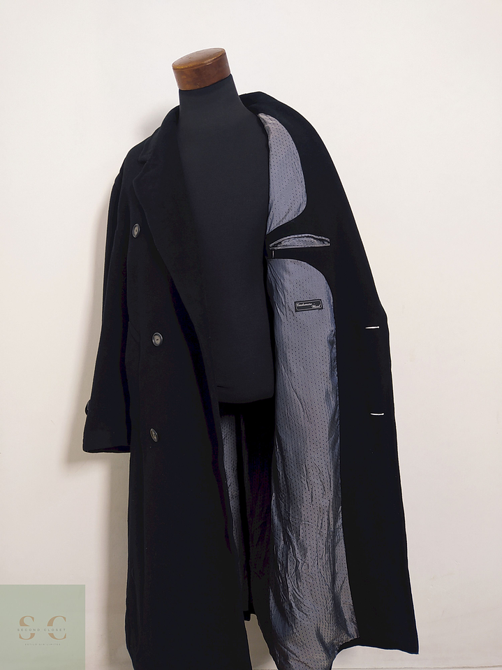 Abrigo Daniel Hechter Negro Lana virgen y cashmere Talla L 2