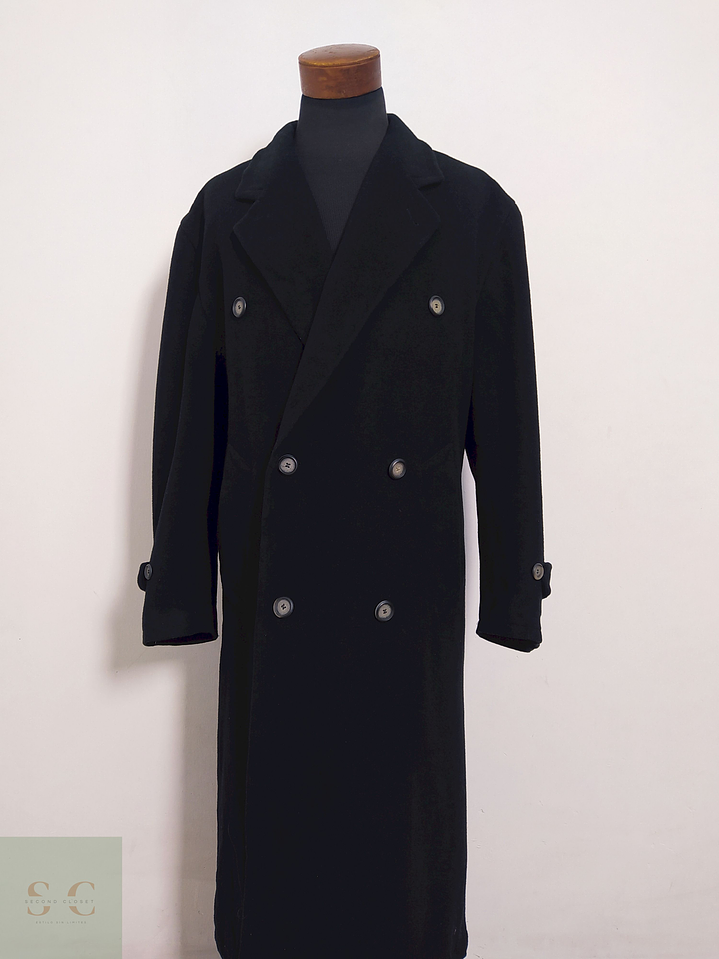 Abrigo Daniel Hechter Negro Lana virgen y cashmere Talla L 3