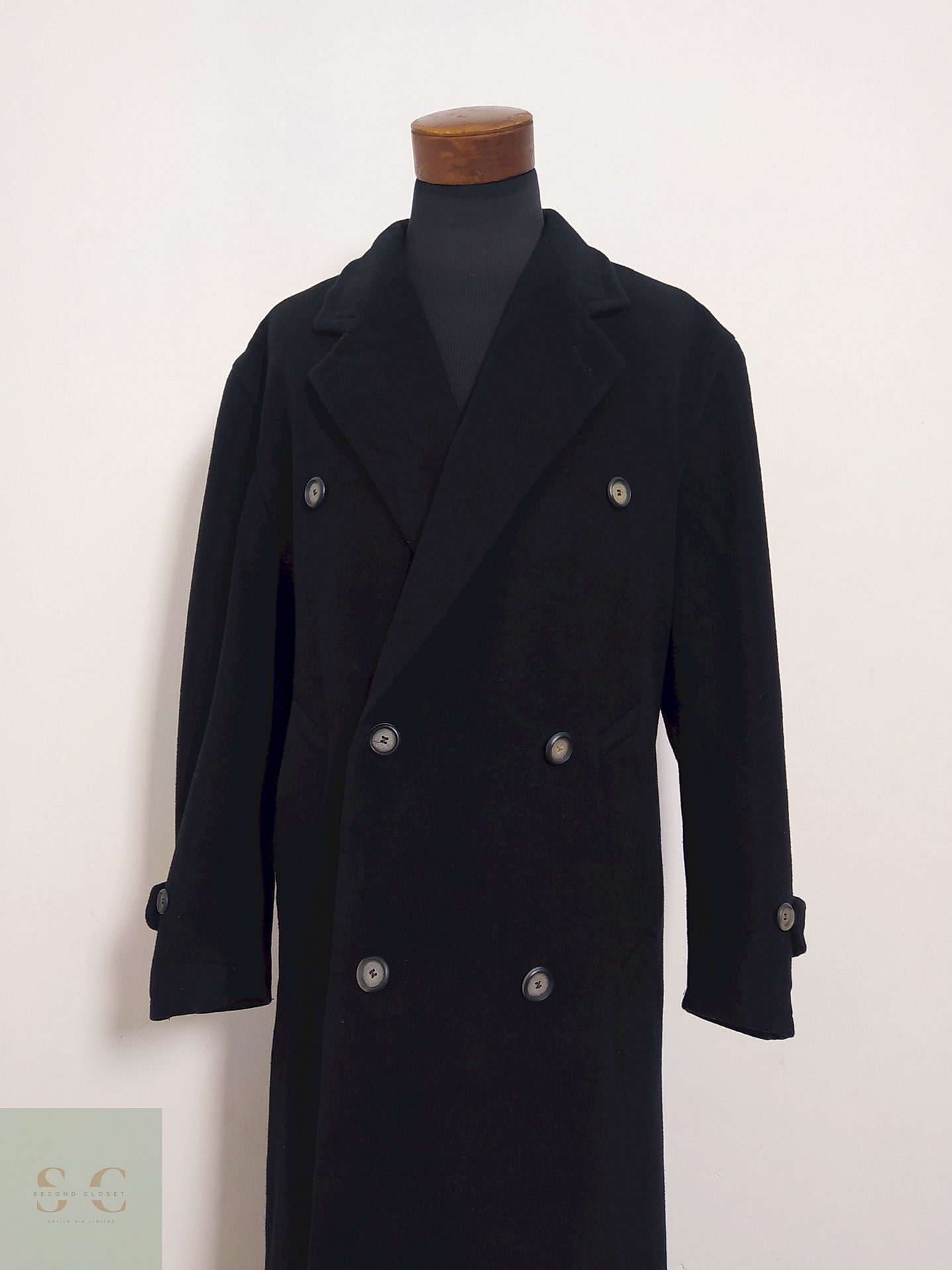 Abrigo Daniel Hechter Negro Lana virgen y cashmere Talla L 5