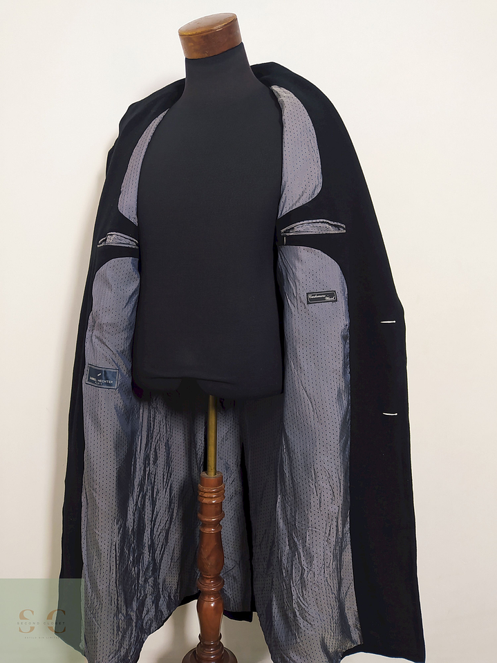 Abrigo Daniel Hechter Negro Lana virgen y cashmere Talla L 9