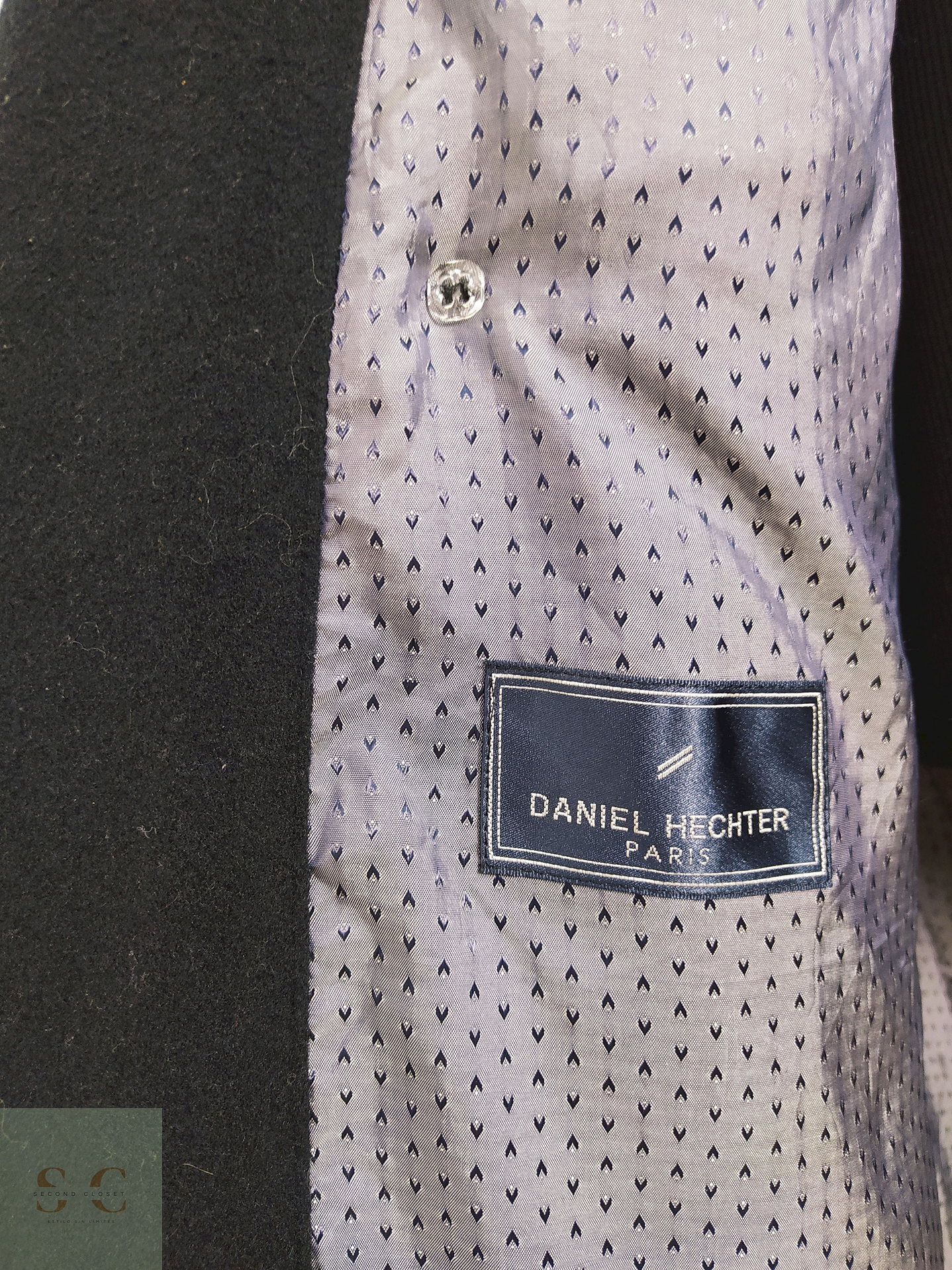 Abrigo Daniel Hechter Negro Lana virgen y cashmere Talla L 10