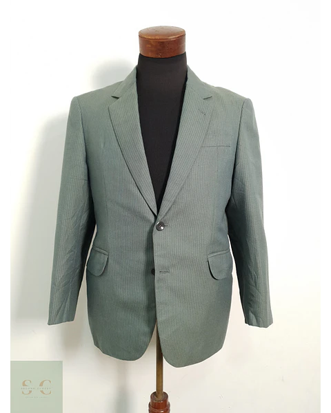 Veston Verde rayado vintage Lana Talla M