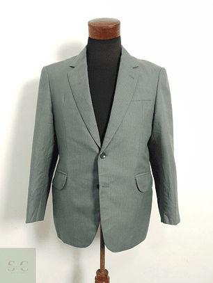 Veston Verde rayado vintage Lana Talla M