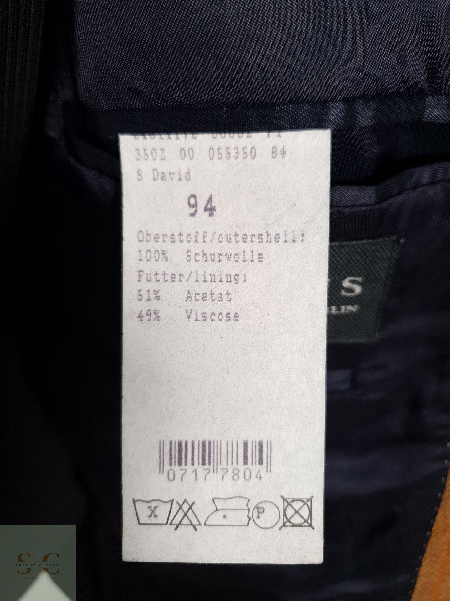 Veston Linus 100% lana virgen Talla M 2