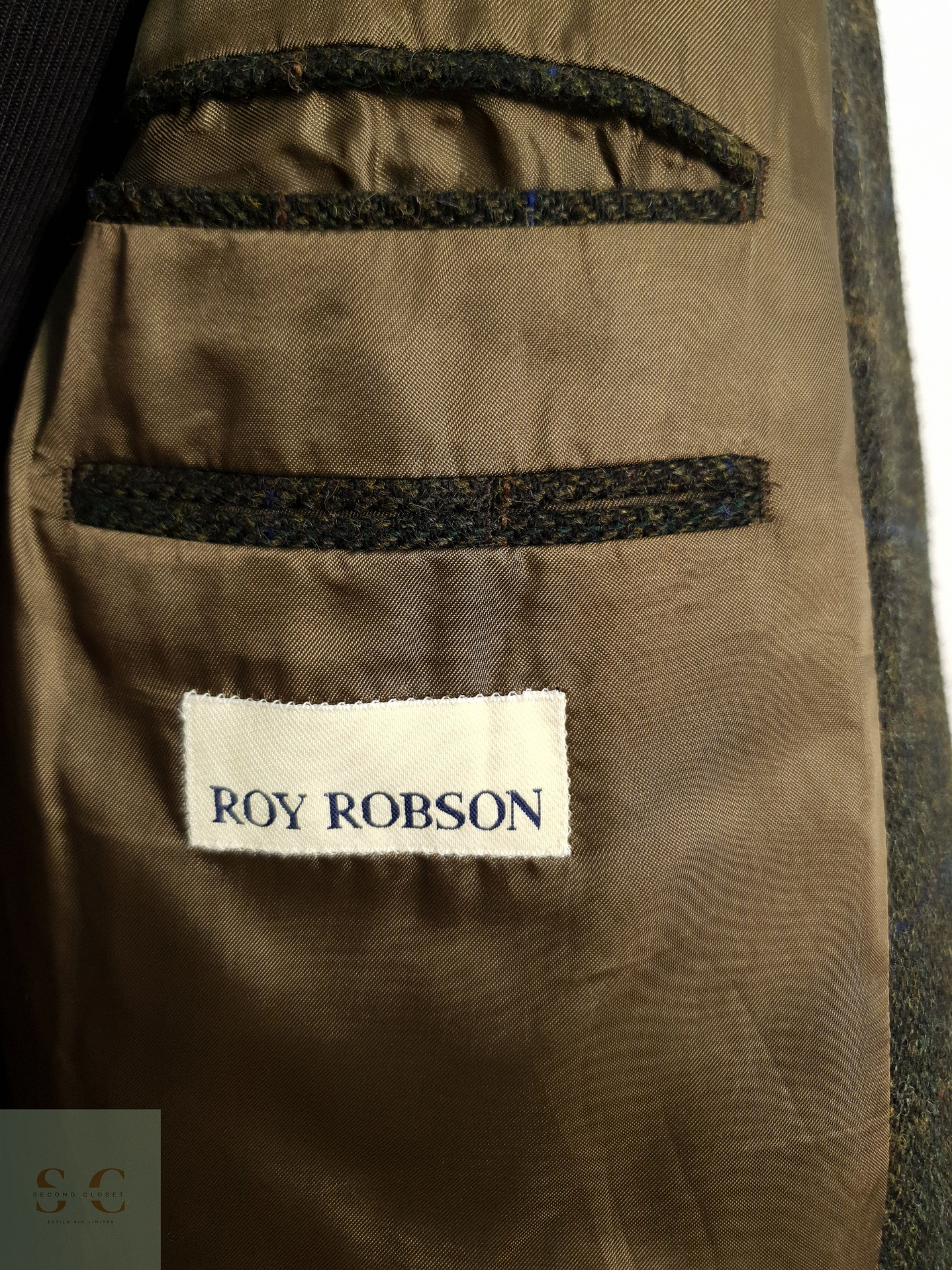 Veston Roy Robson 100% lana virgen espiga verde Talla L 9