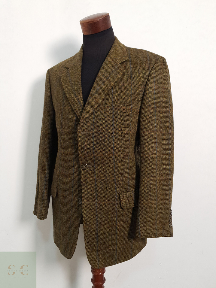 Veston Gilbert 100% lana virgen tweed verde Talla LXL 4