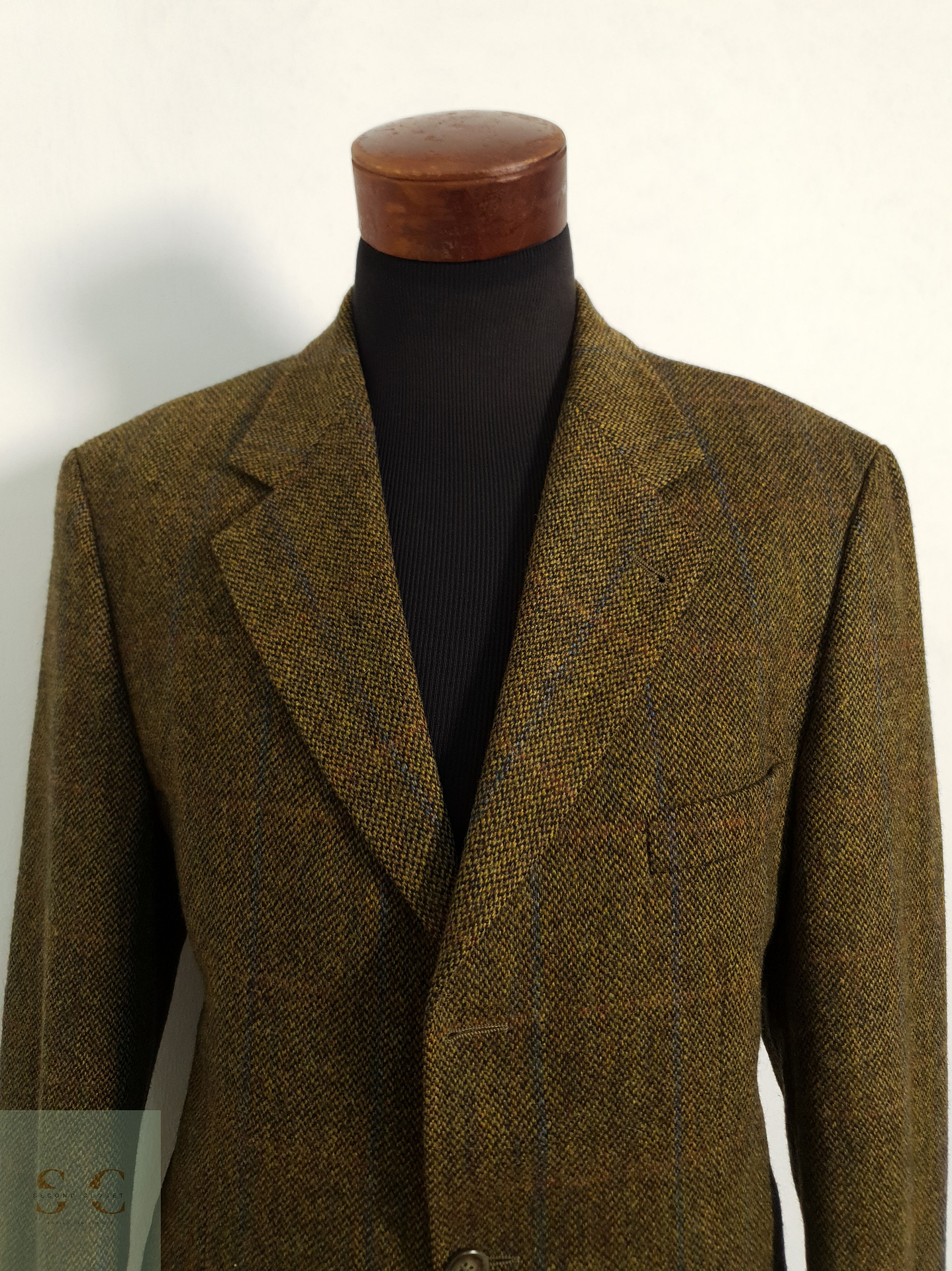 Veston Gilbert 100% lana virgen tweed verde Talla LXL 5