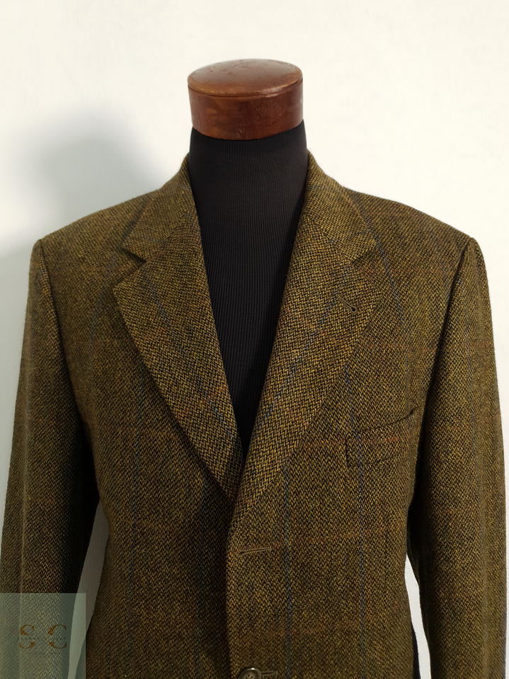 Veston Gilbert 100% lana virgen tweed verde Talla LXL 5