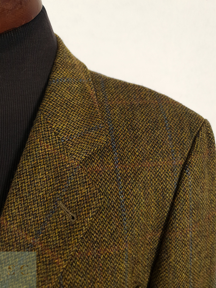 Veston Gilbert 100% lana virgen tweed verde Talla LXL 7