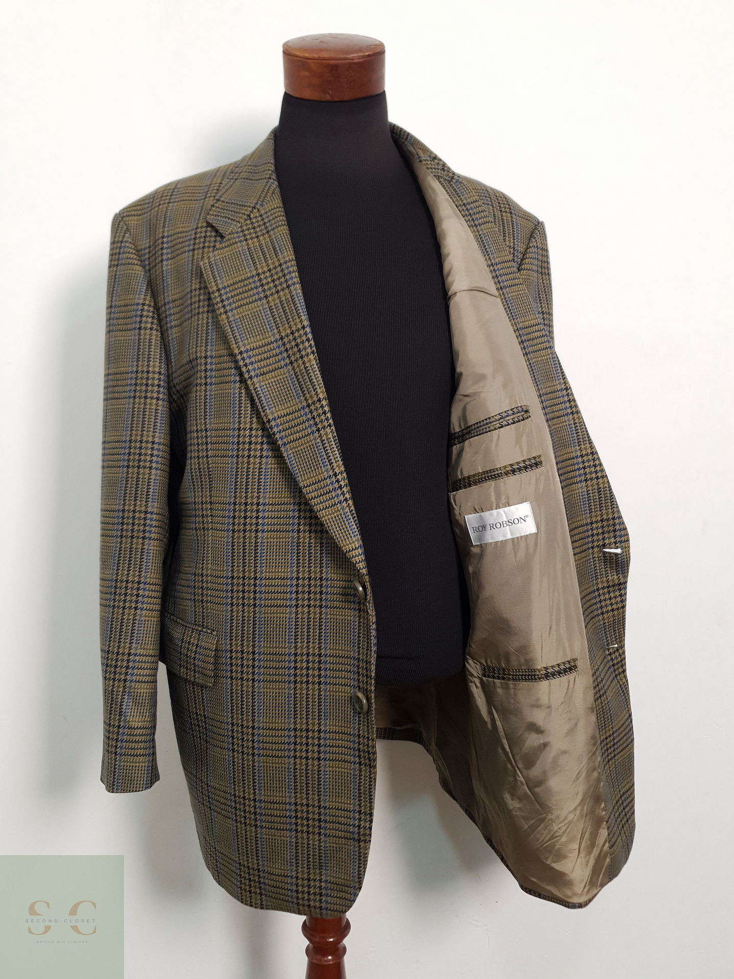 Veston Roy Robson 100% lana virgen pata de gallo Talla XXL 2