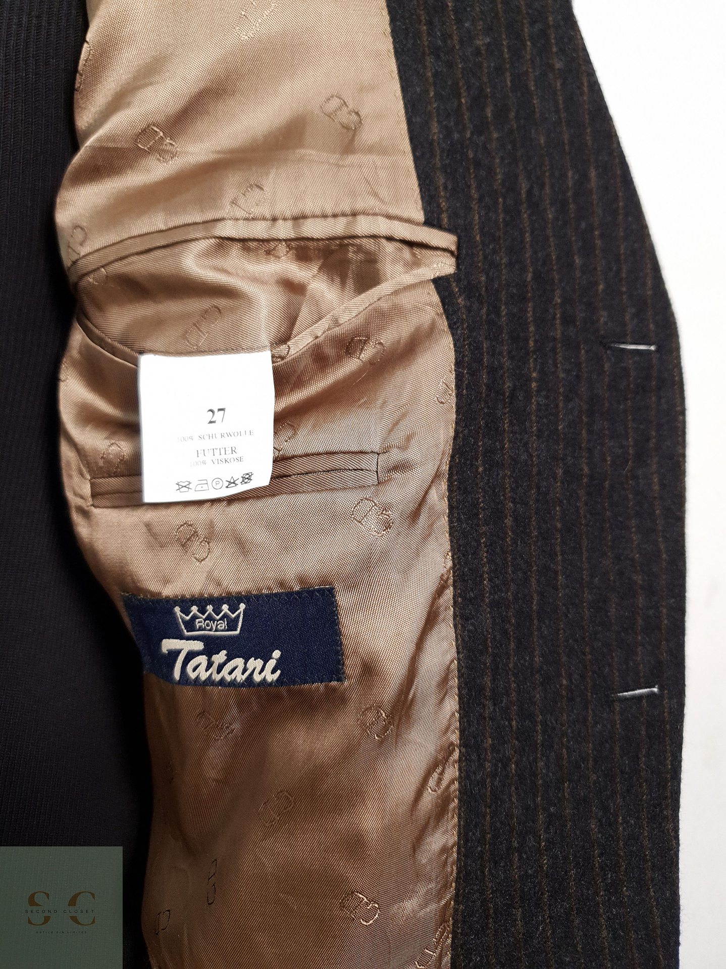 Veston Tatari 100% lana virgen doble Talla LXL 8