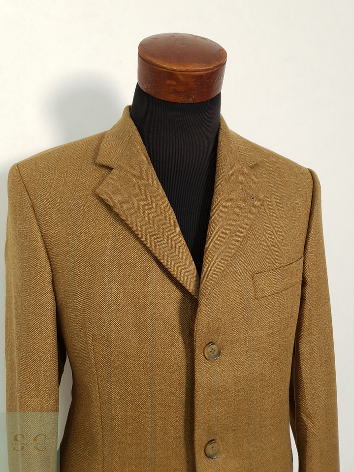 Veston Pierre Laffitte 100% lana virgen espiguilla camel Talla SM 5