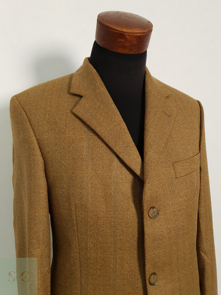 Veston Pierre Laffitte 100% lana virgen espiguilla camel Talla SM 6