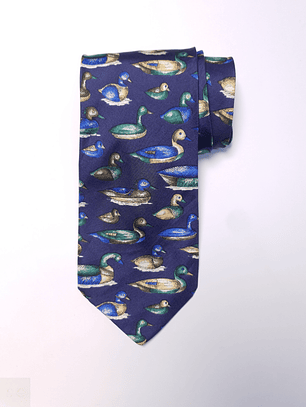 Corbata Seda Azul Marino Náutica – Second Closet