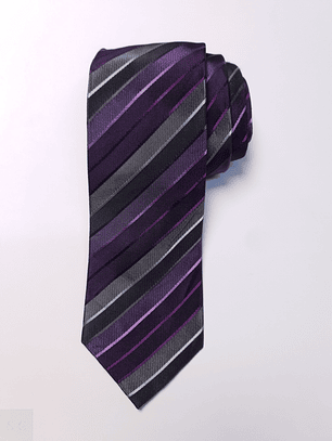Corbata Seda Púrpura Rayas Oscuras – Second Closet