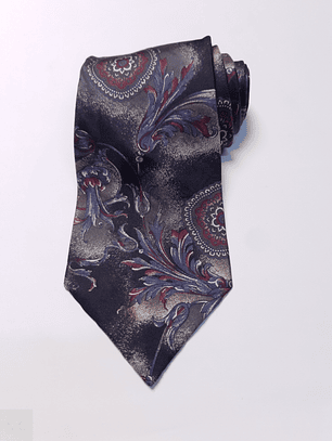 Corbata Seda Paisley Gris/Púrpura – Second Closet