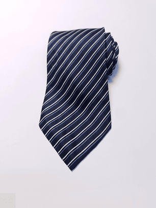Corbata Seda Azul Marino Espiga – Second Closet