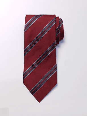 Corbata Seda Roja Rayas Negras – Second Closet