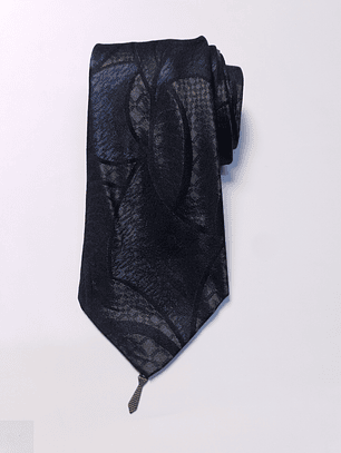 Corbata Seda Azul Noche Jacquard – Second Closet