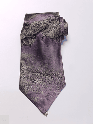 Corbata Seda Gris/Púrpura Floral – Second Closet