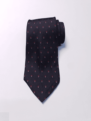 Corbata Seda Azul Noche Puntos Rojos – Second Closet