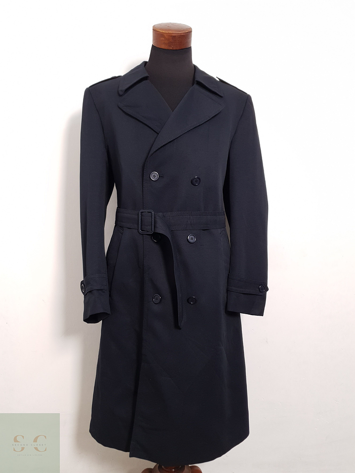 Abrigo Canda Trench largo azul marino Algodón + poliéster Talla L 2