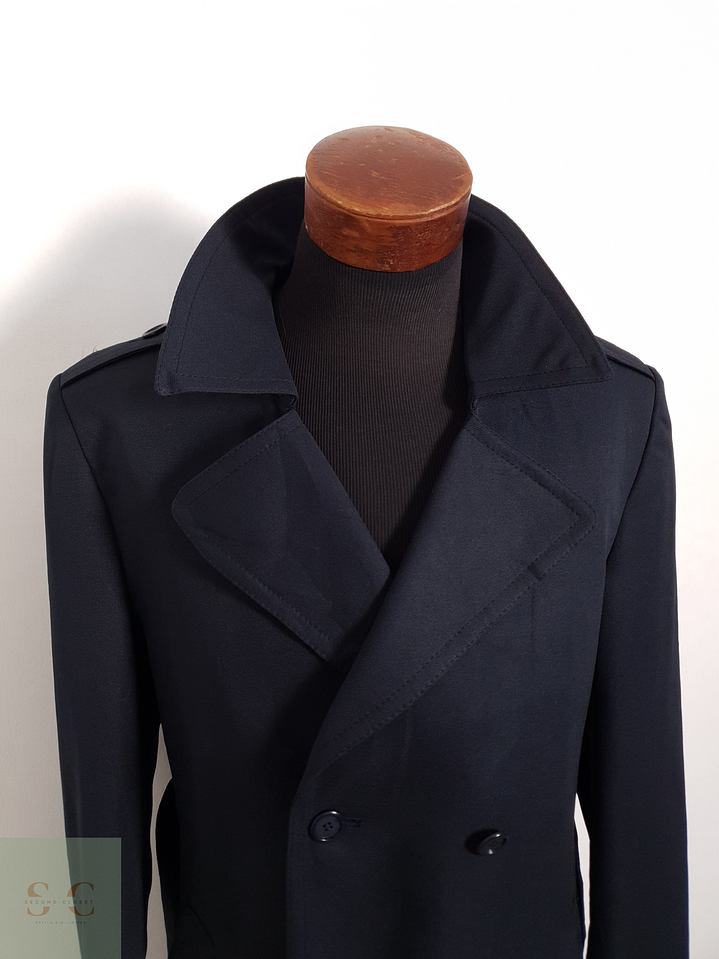 Abrigo Canda Trench largo azul marino Algodón + poliéster Talla L 4