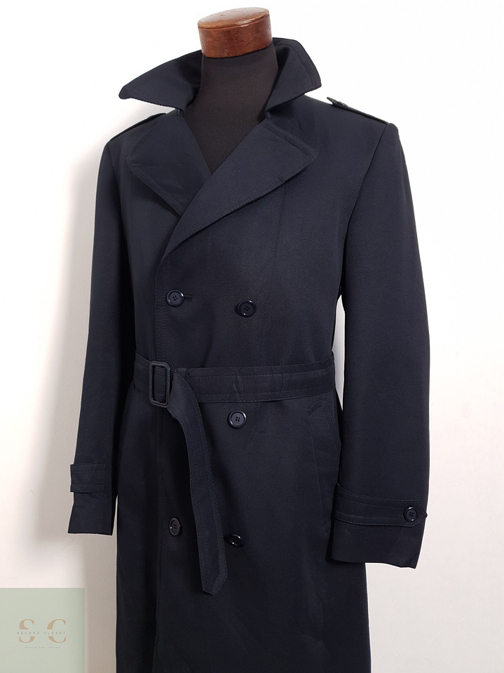 Abrigo Canda Trench largo azul marino Algodón + poliéster Talla L 6