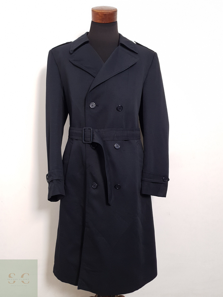 Abrigo Canda Trench largo azul marino Algodón + poliéster Talla L 8