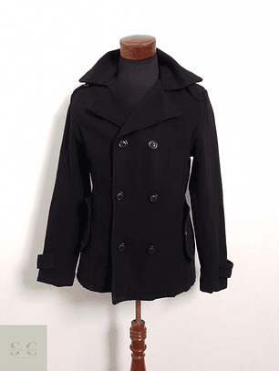 Abrigo John Devin Marinero negro 60% lana Talla SM