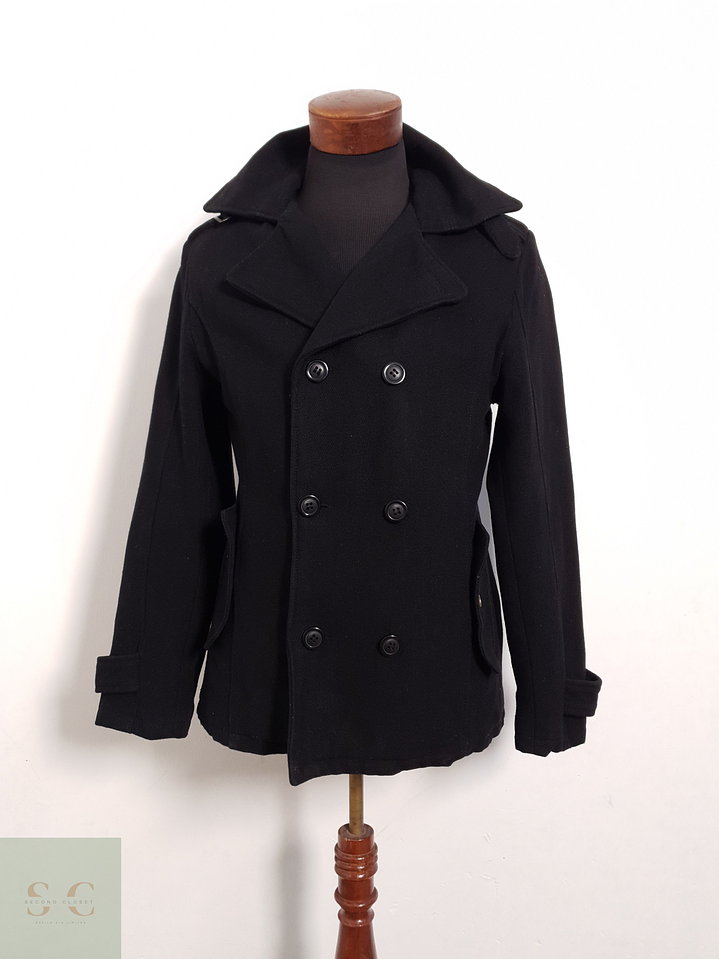 Abrigo John Devin Marinero negro 60% lana Talla SM 1